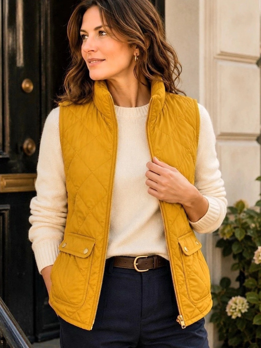 J-crew Quilted Gilet Yellow Vest